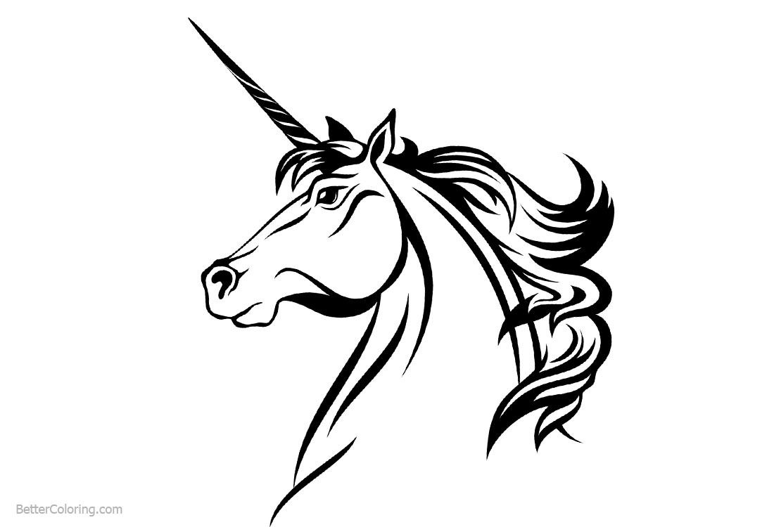 Unicorn Coloring Pages Head - Free Printable Coloring Pages