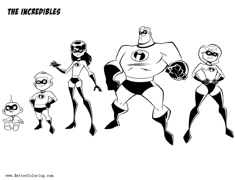 Incredibles Characters Coloring Pages - Free Printable ...