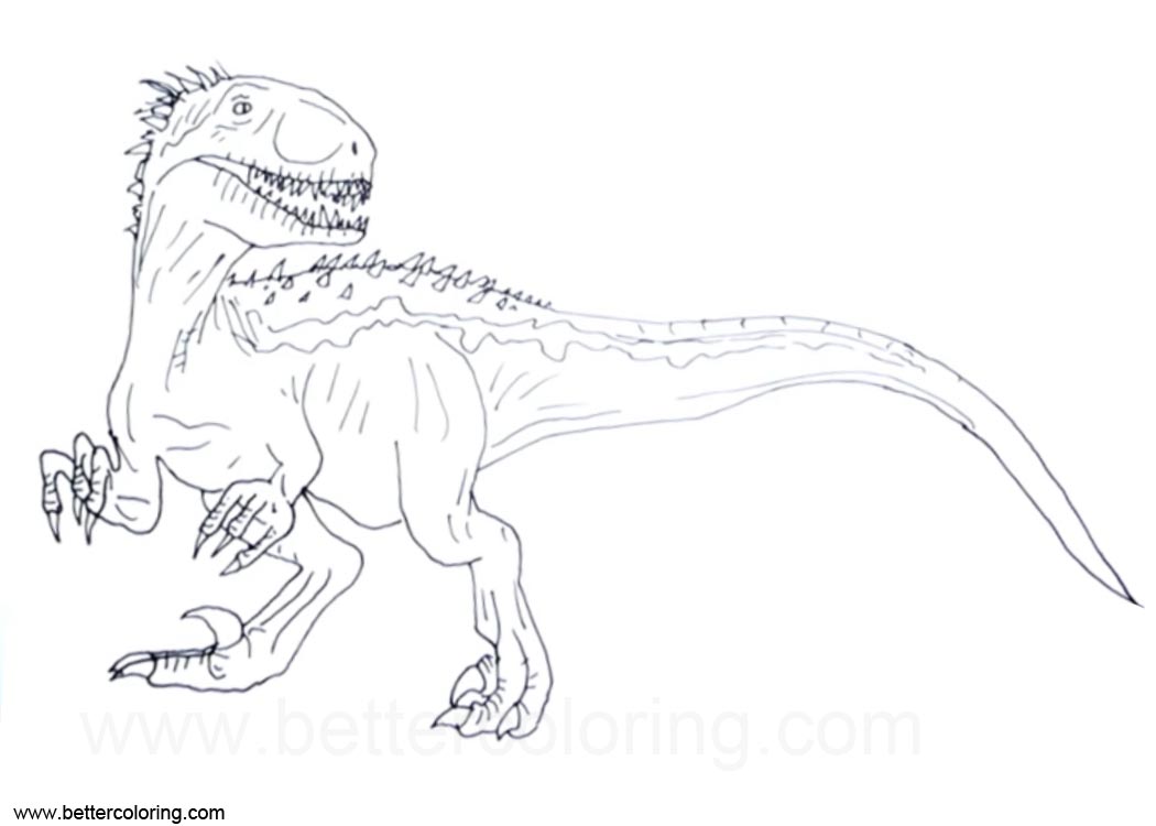 Jurassic World Indoraptor Coloring Pages Clipart - Free Printable