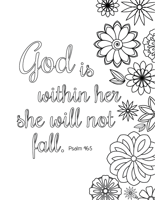Bible Verse Coloring Pages God is Within Her - Free Printable Coloring