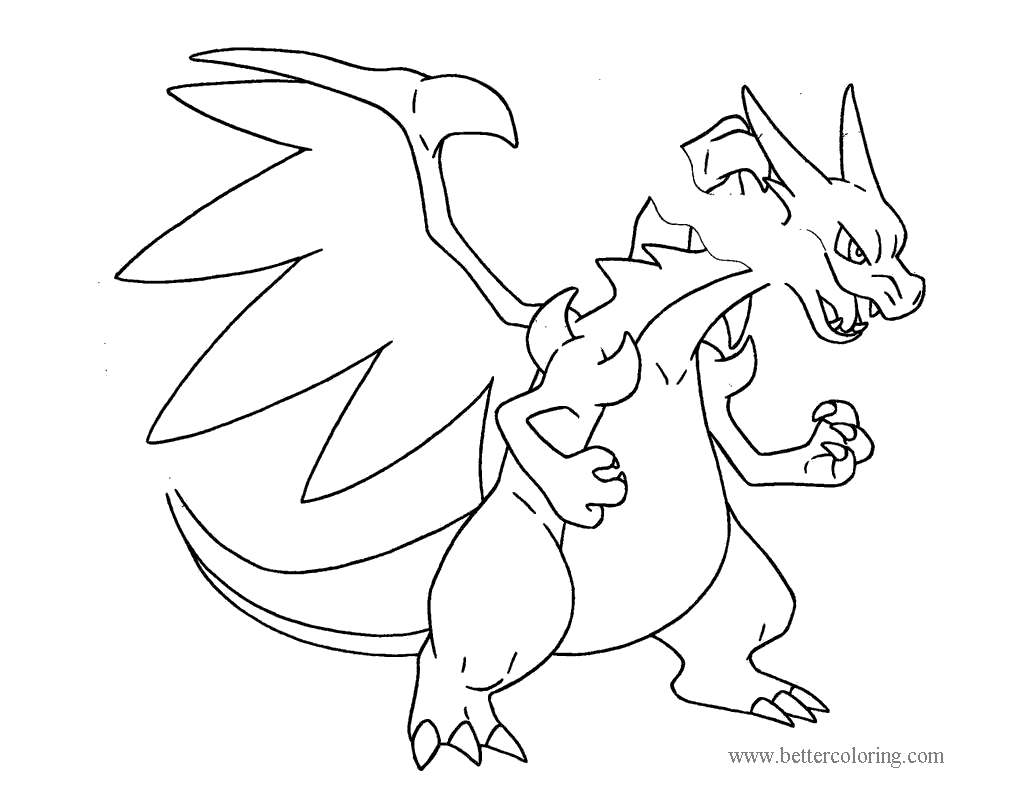 Evolution Mega Pokemon Coloring Pages Free Printable Coloring Pages