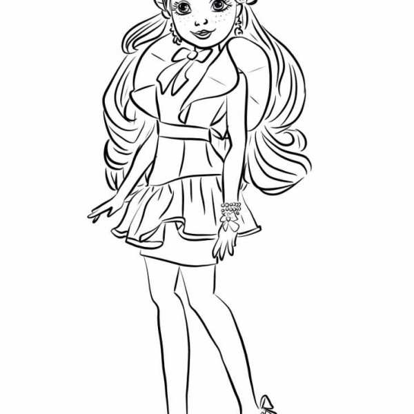 Audrey Descendants 2 Coloring Pages - Jane Wicked World Genie Chic Freddie From Descendants 2 600x600 