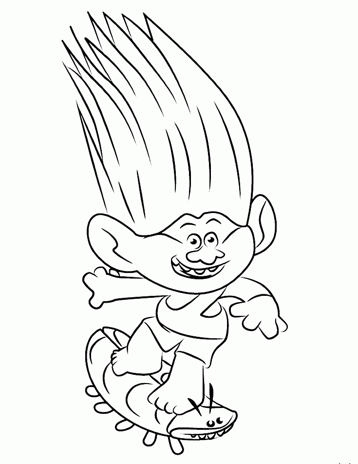 Dreamworks Aspen from Trolls Coloring Pages Print for kids