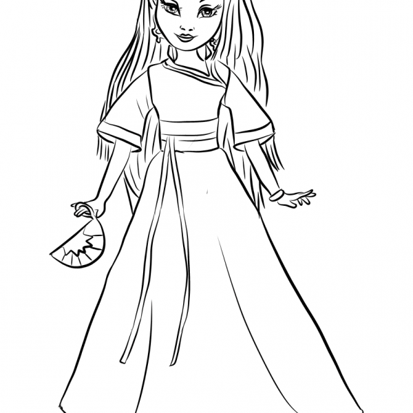 Uma from Descendants 2 Coloring Pages Printable for Kids Free