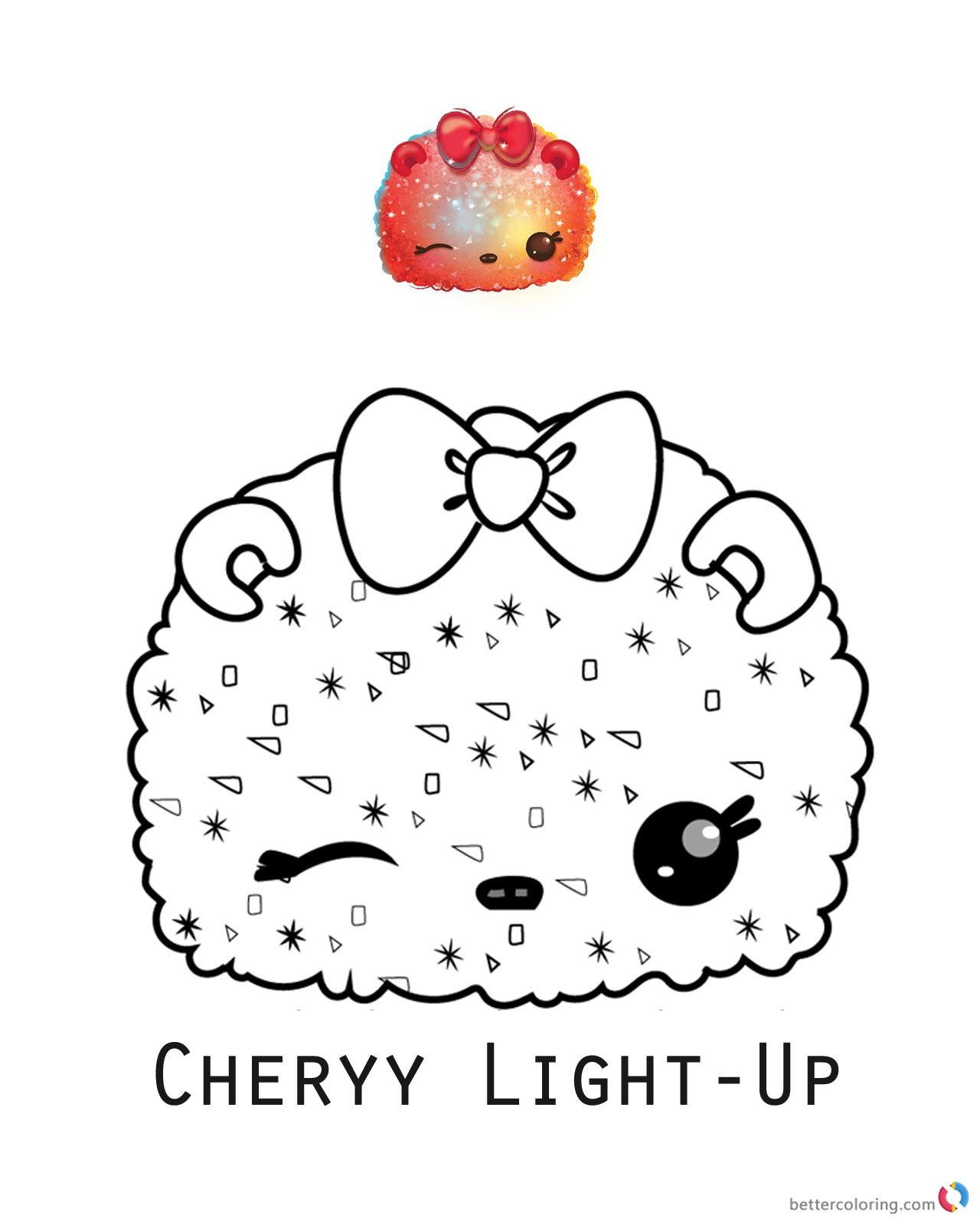 Num Noms Coloring Book Series 1 Cherry Light Up Free Printable 