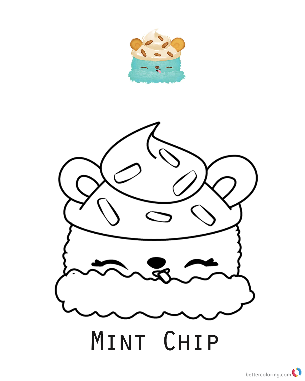 Minty Chip from Num Noms coloring pages printable. 