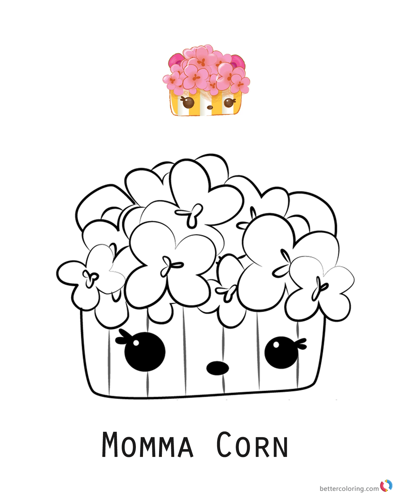 Momma Corn from Num Noms coloring pages printable. 