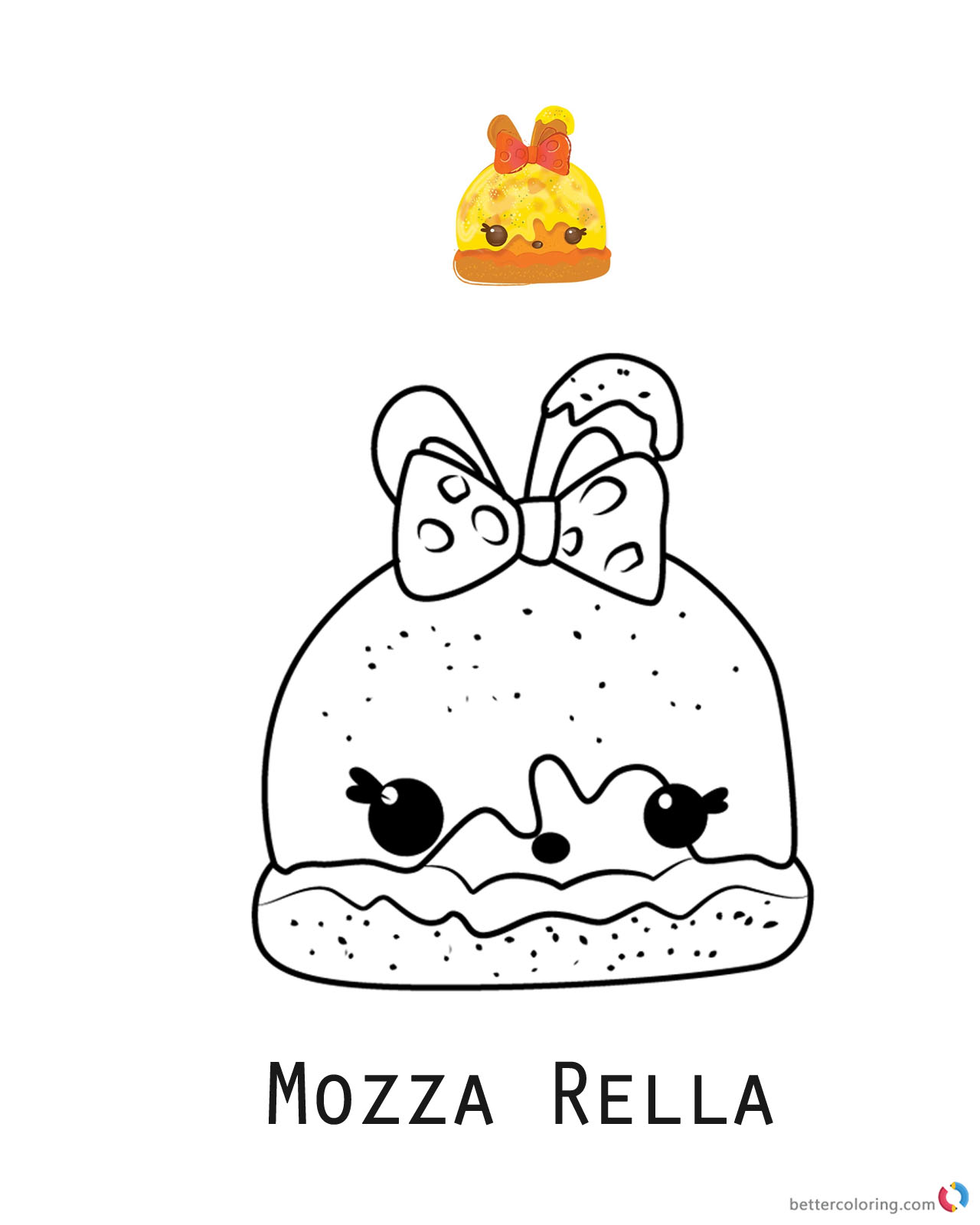 Mozza Rella form Num Noms coloring pages free to print Mozza Rella from Num Noms coloring pages printable