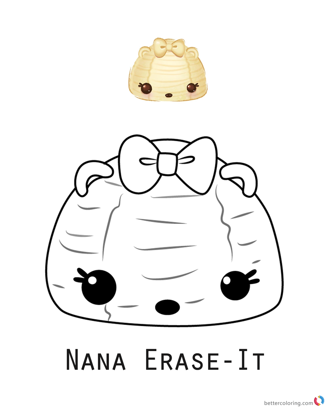 Num Noms Coloring Picture Series 3 Nana Erase-It - Free Printable