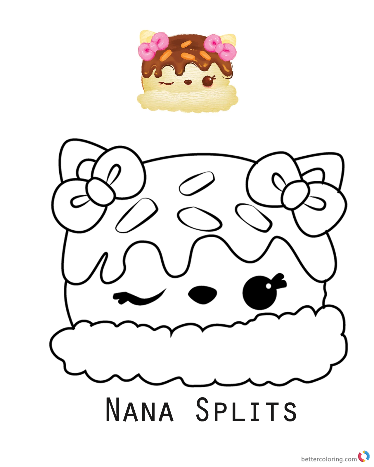 Nana Splits form Num Noms coloring pages free to print. 