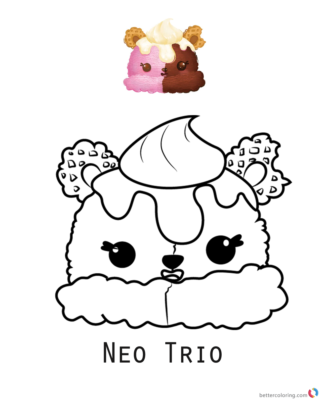 Num Noms Coloring Pages Neo Trio Free Printable Coloring Pages