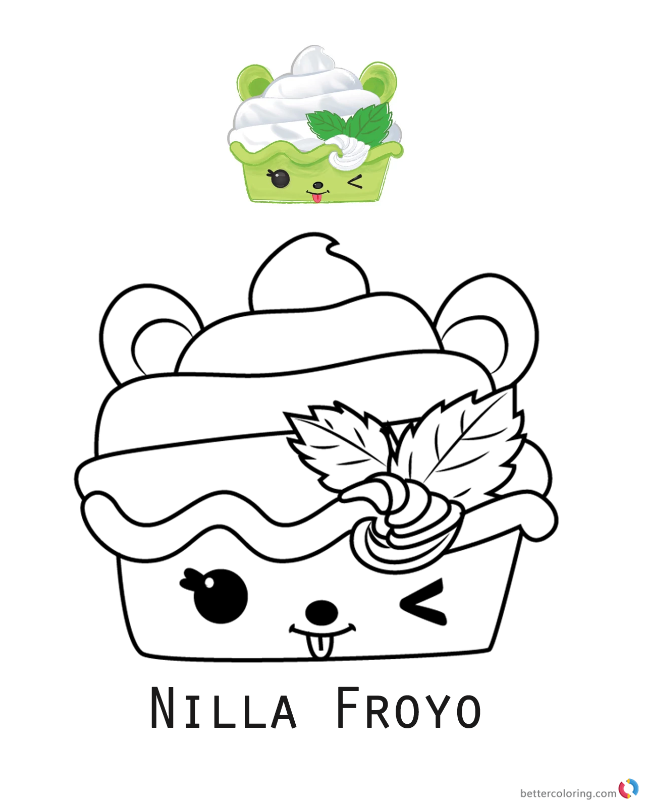 num noms coloring sheet series 2 nilla froyo  free