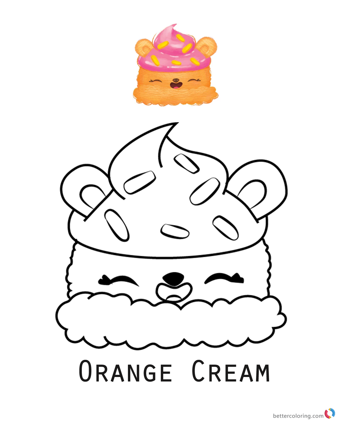 Orange Cream from Num Noms coloring pages printable