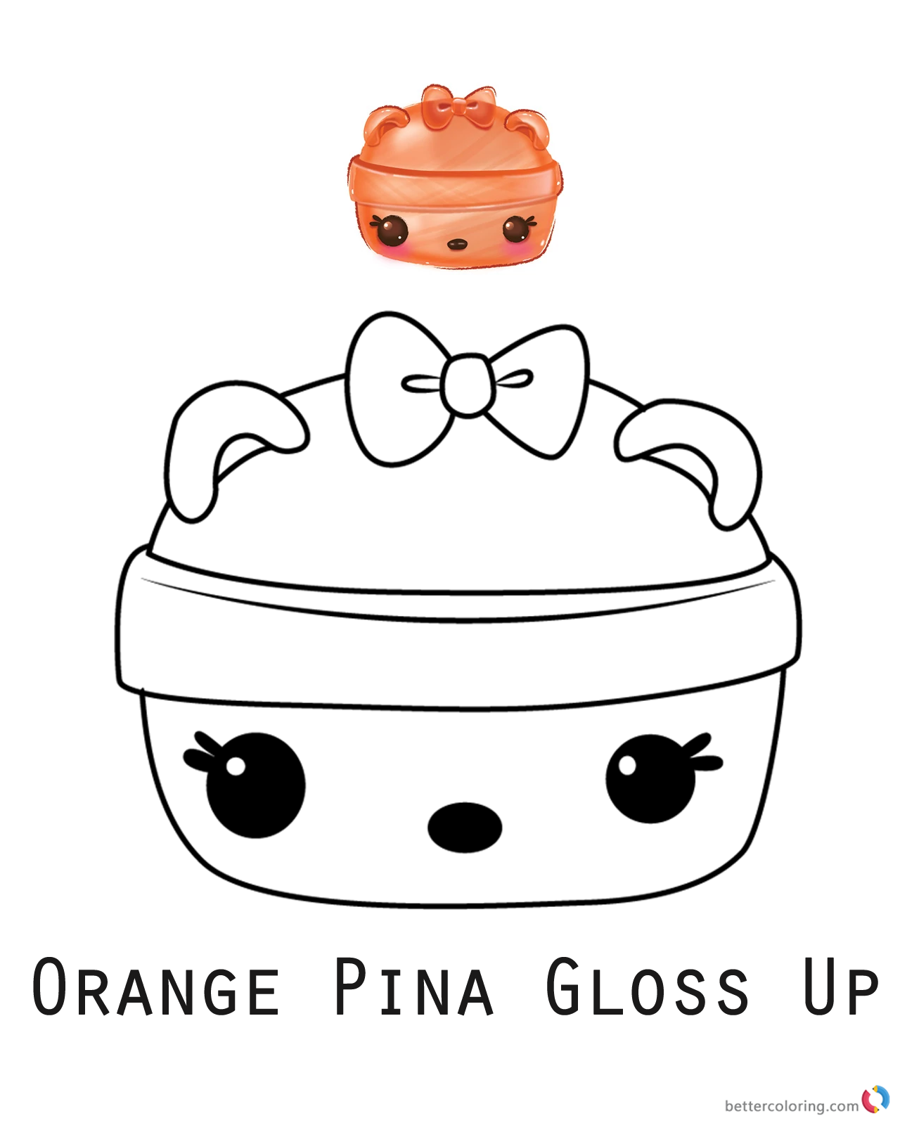 Num Noms Coloring Pages Orange Pina Gloss-Up - Free Printable Coloring