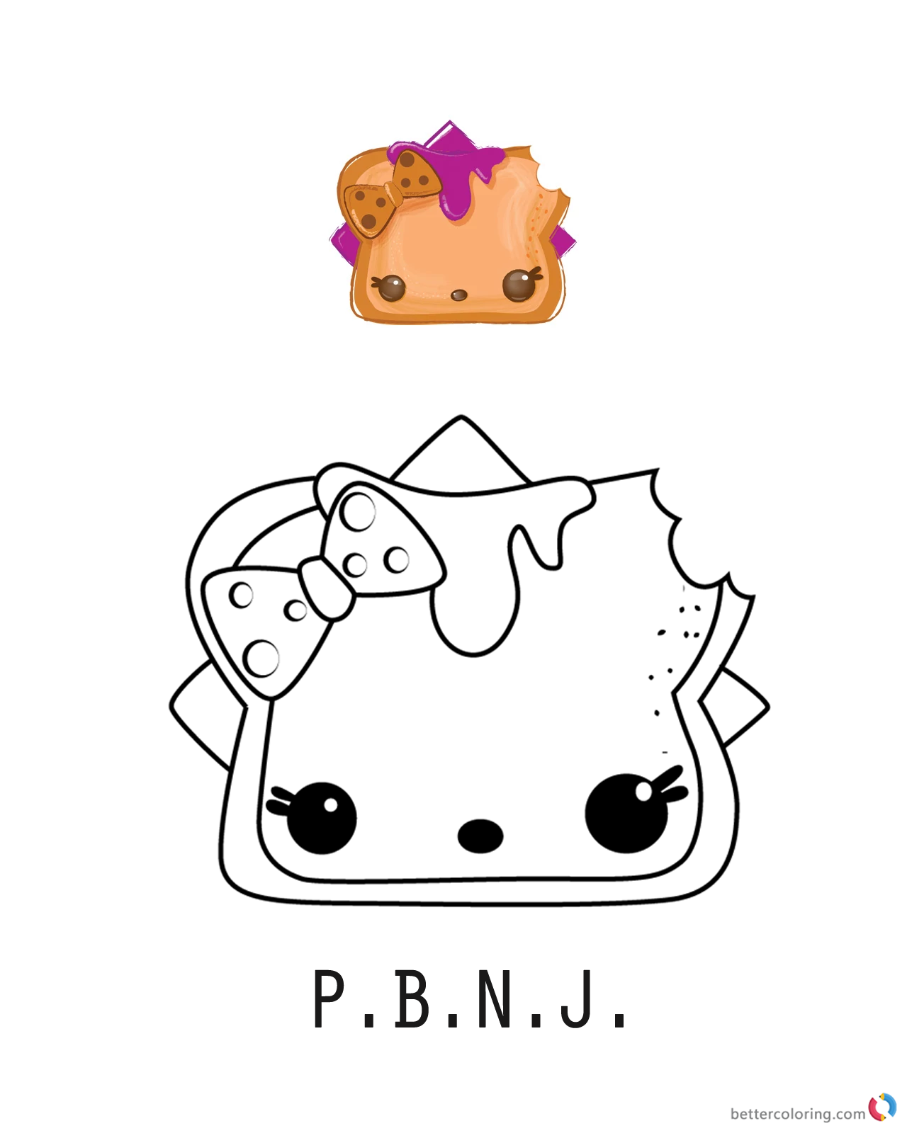 Num Noms Coloring Pages Series 2 P.B.N.J. - Free Printable Coloring Pages