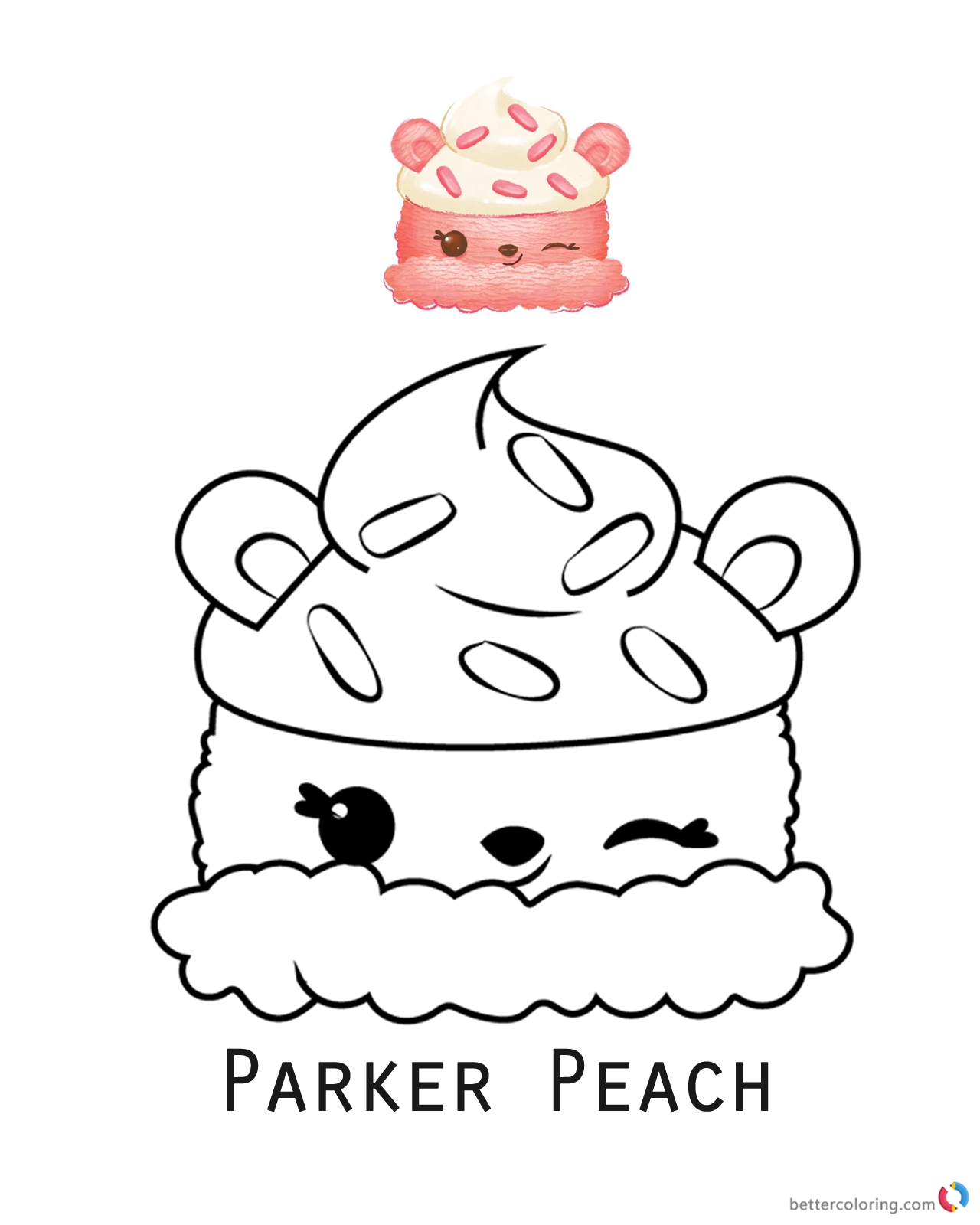 Num Noms Coloring Sheet Series 2 Parker Peach Free Printable Coloring