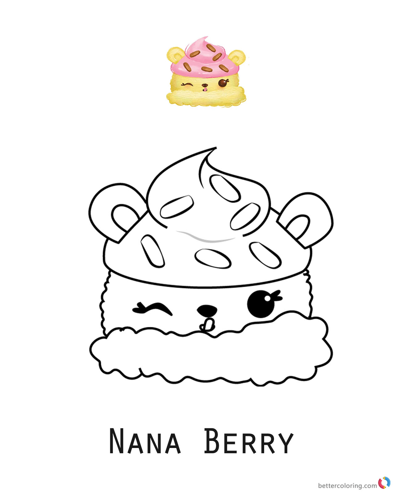 Nana Berry Num  Noms  Coloring sheet Series 1 Free 