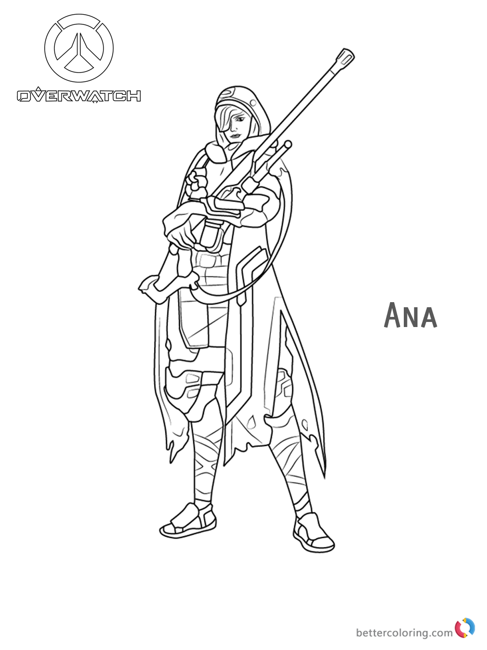 Ana from Overwatch Coloring Pages - Overwatch Coloring Pages Ana 1 