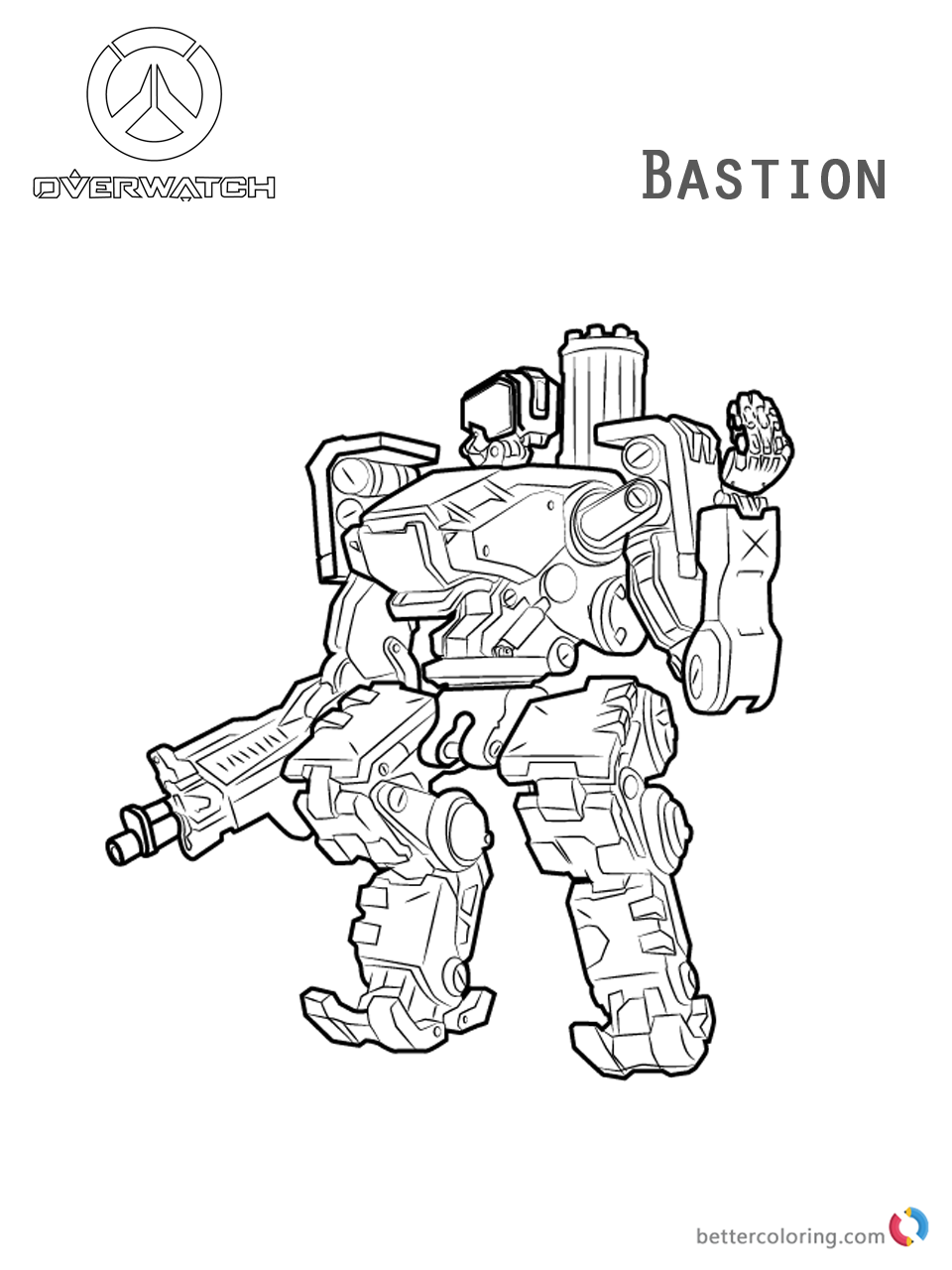 Bastion from Overwatch Coloring Pages - Free Printable  