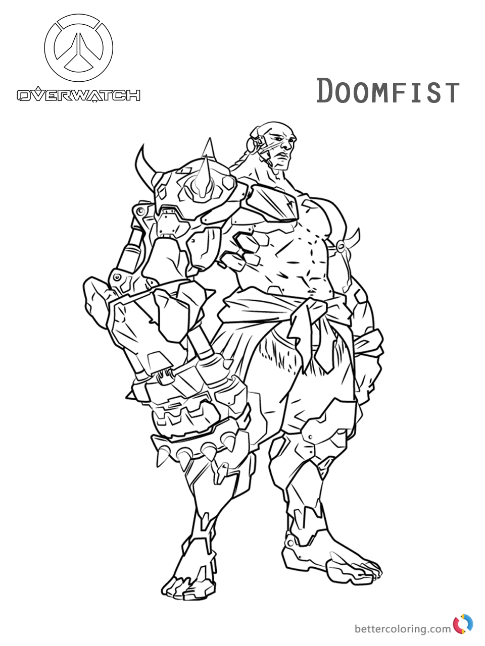Doomfist from Overwatch Coloring Pages - Free Printable ...