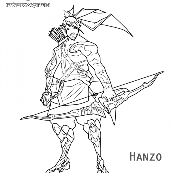Genji from Overwatch Coloring Pages - Free Printable Coloring Pages