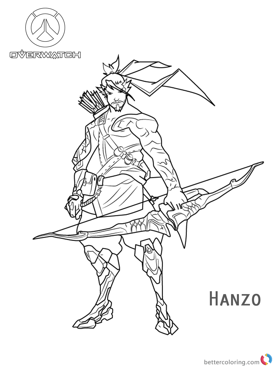 Hanzo from Overwatch Coloring Pages - Free Printable Coloring Pages