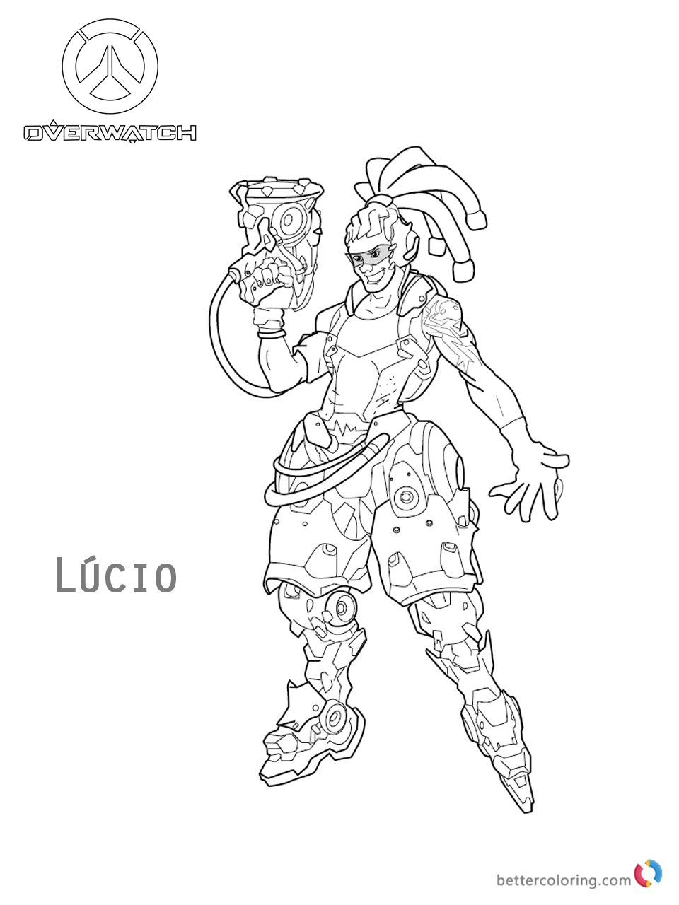 Lucio from Overwatch coloring pages printable