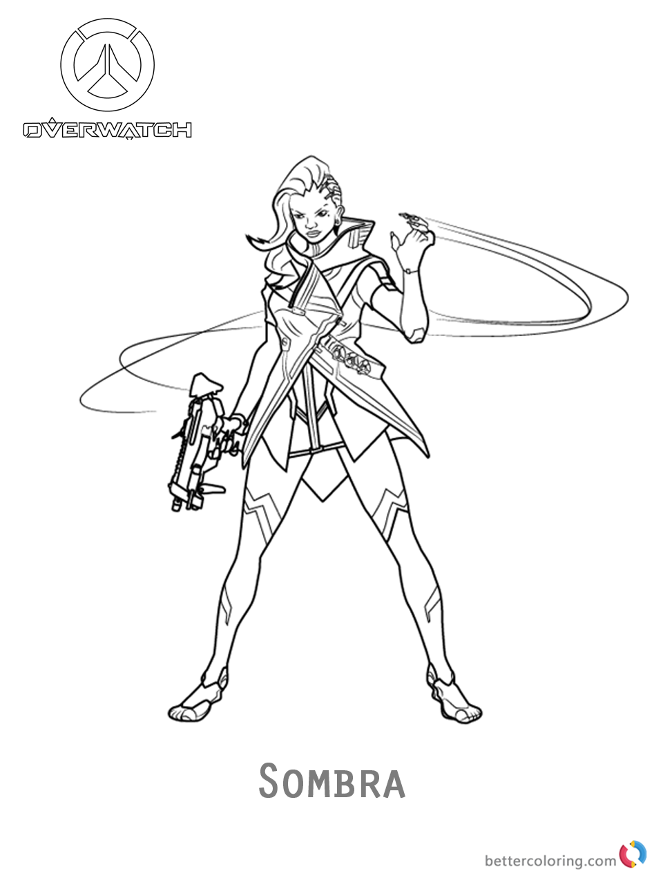 Sombra from Overwatch Coloring - Overwatch Coloring Pages Sombra 1