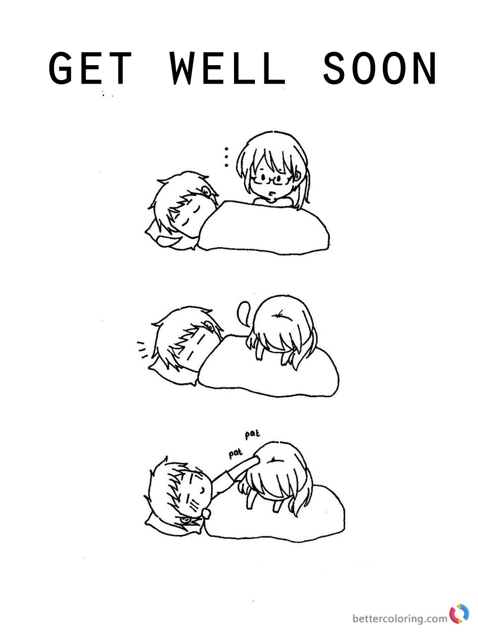 Cute Get Well Soon Coloring Page Printable