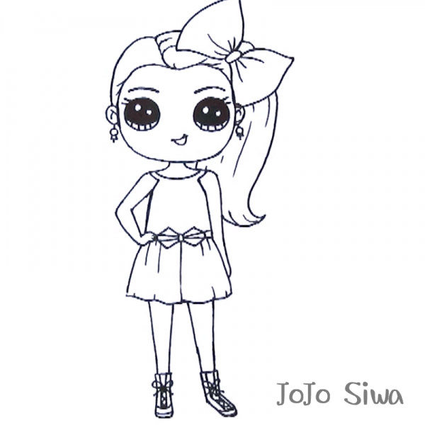 Jojo Siwa Coloring Pages Emoji Cute by Happy Drawings