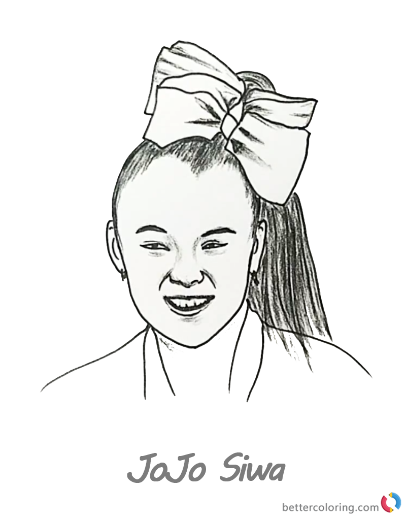 JoJo Siwa Coloring Pages Pencil Drawing Free Printable Coloring Pages