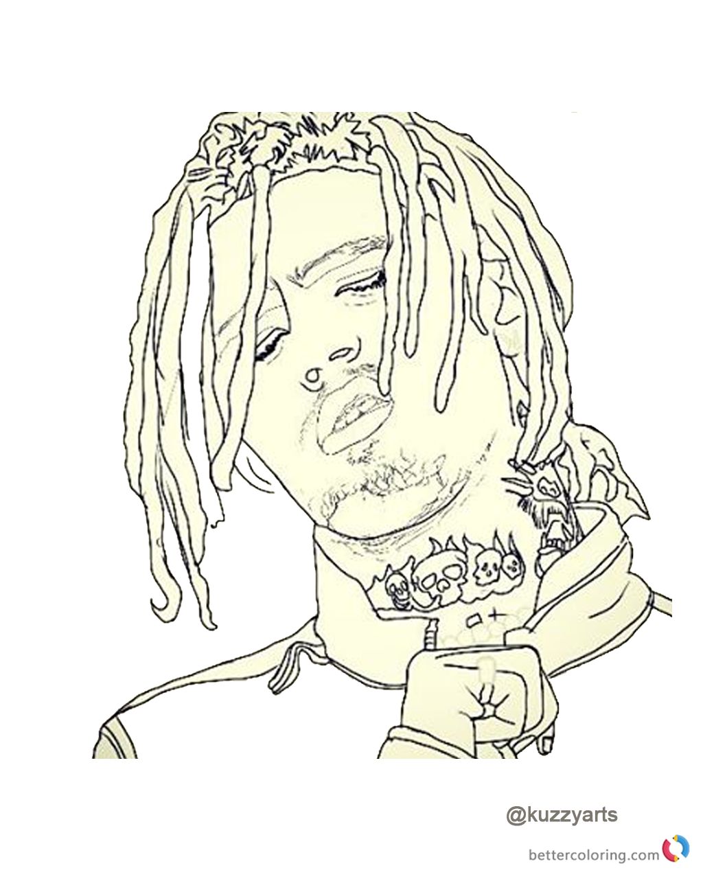 Lil Pump Coloring Picture Fan art Printable