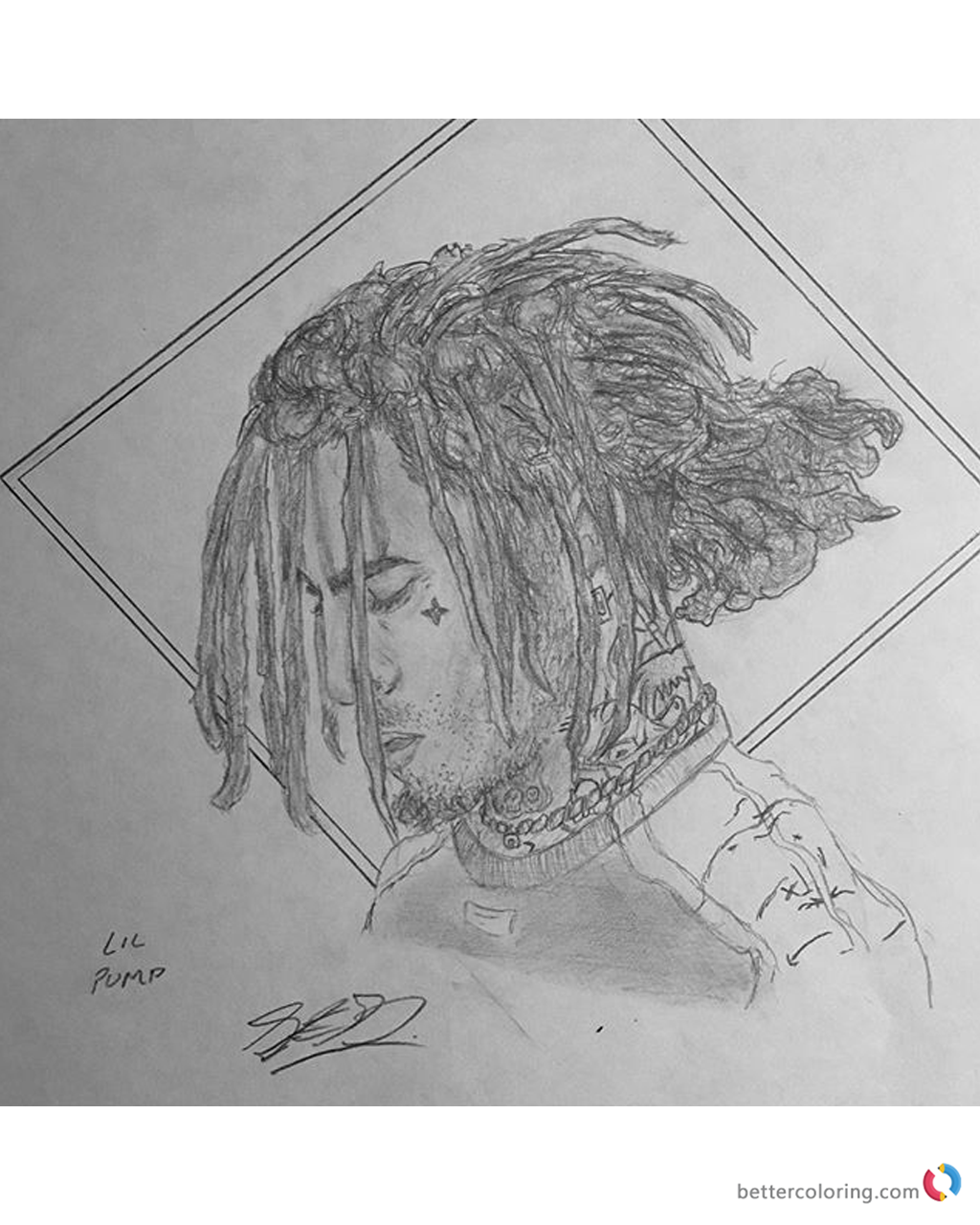 Fan Art of Lil Pump Coloring Page Printable