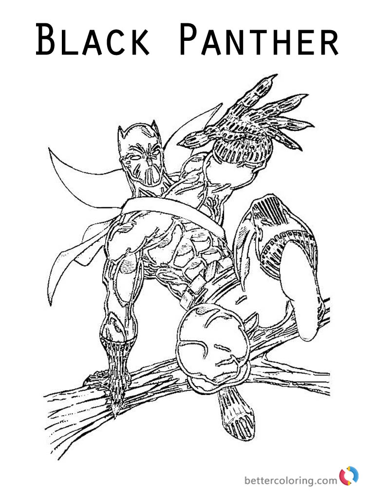 Coloring Pages Superheroes Black Panther - coloringpages2019