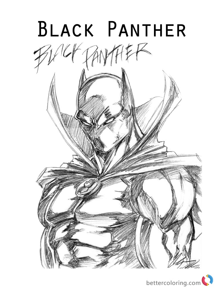 Marvel superhero Black Panther Coloring Page Printable