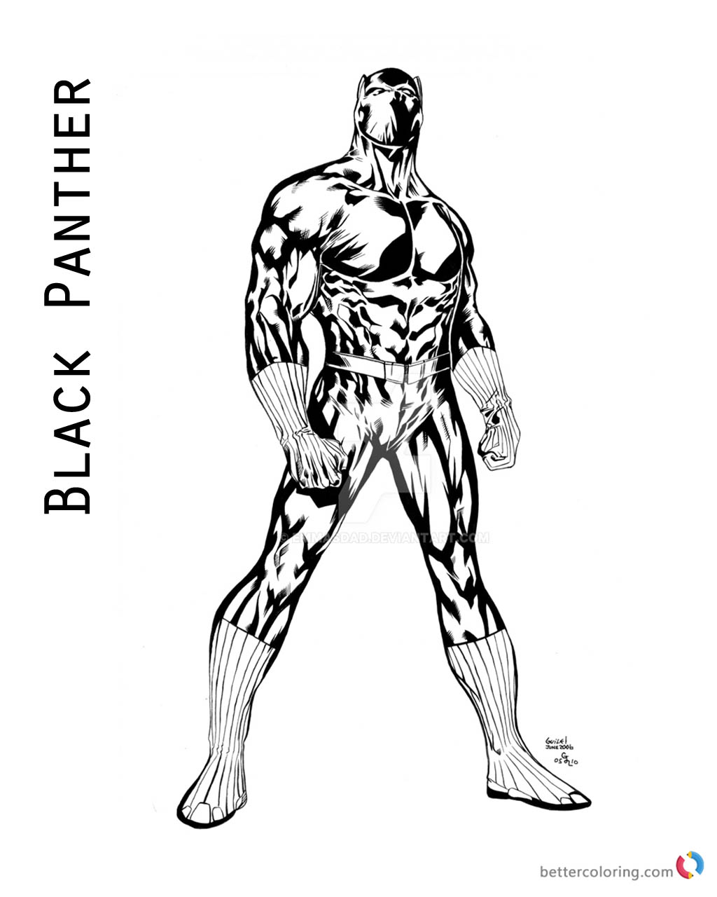 Marvel Moive Black Panther Coloring Page Printable