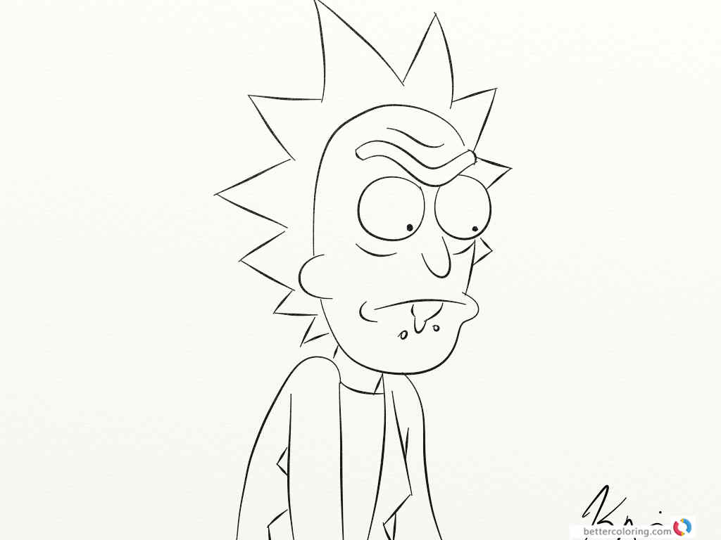 Draw Rick From Rick And Morty Coloring Pages Printable