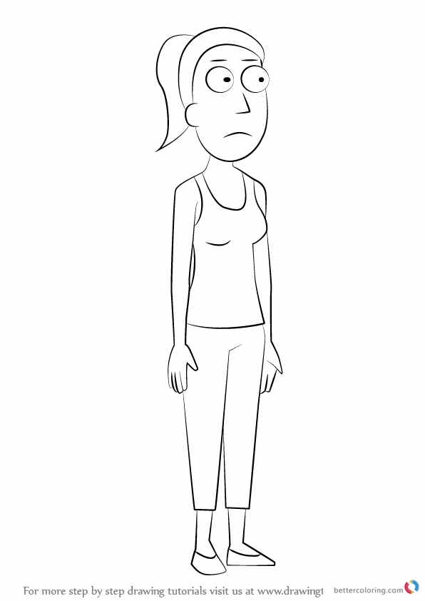 Summer Smith From Rick And Morty Coloring Pages Printable