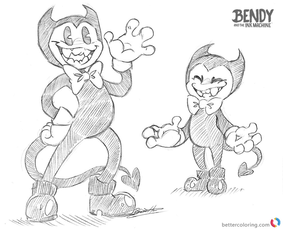 Bendy and the ink machine coloring pages fanfiction printable