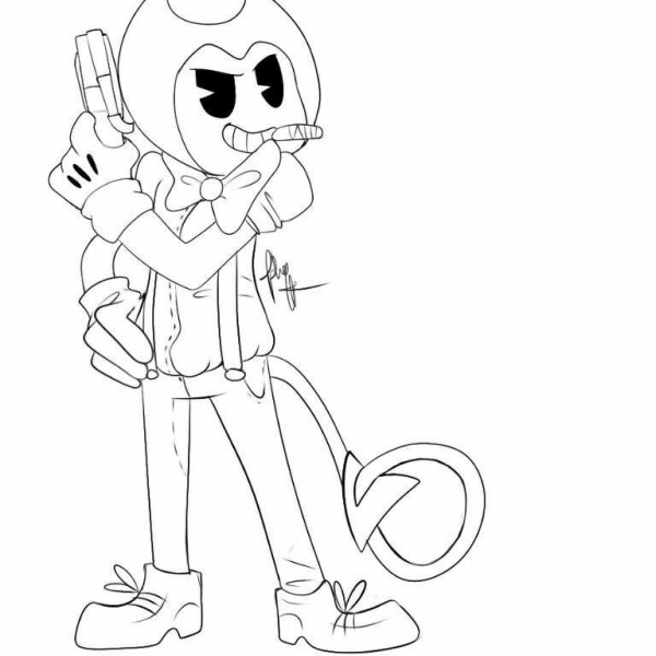 bendy and the ink machine coloring pages cute