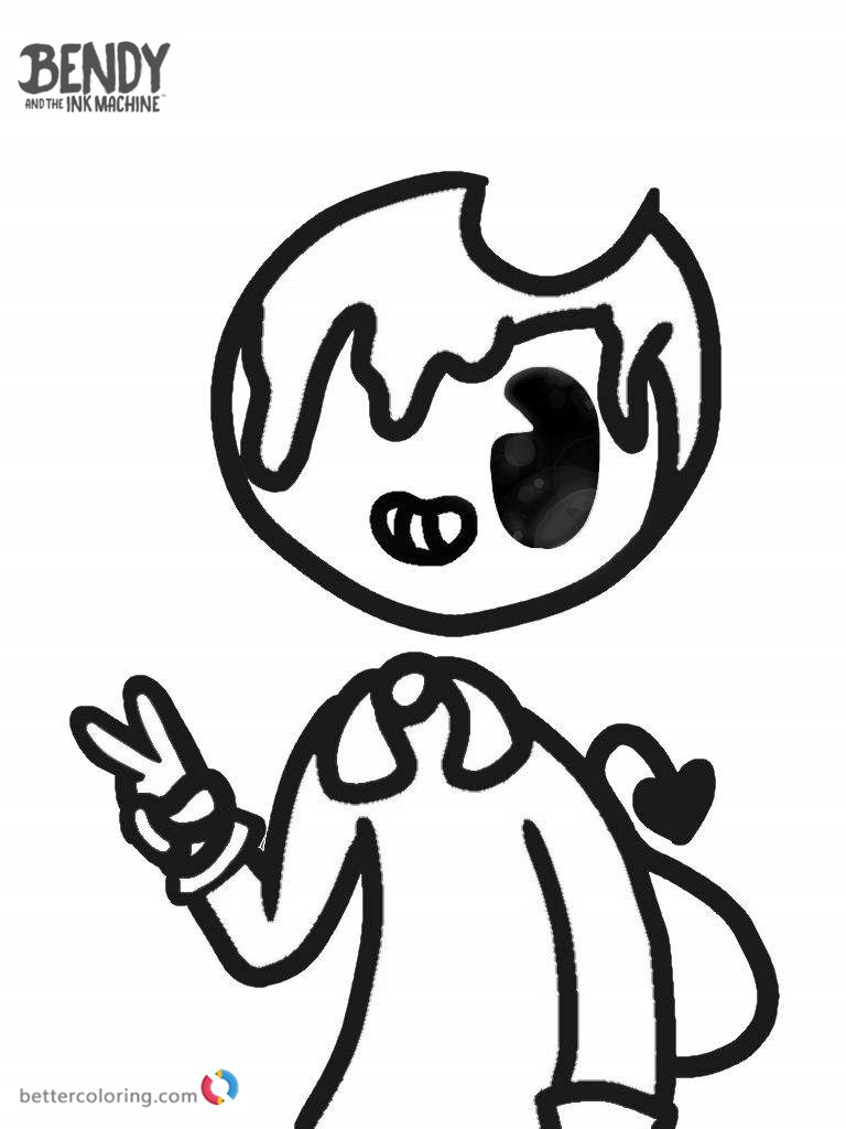 Bendy and the ink machine coloring pages cute melty bendy - Free