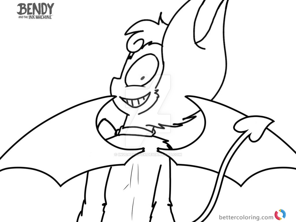 Bendy and the ink machine coloring pages demonic bendy lineart - Free