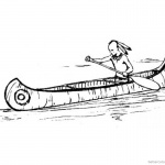 Canoeing Coloring Pages Indian Canoeing