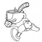 Cuphead Coloring Pages Cuphead Running