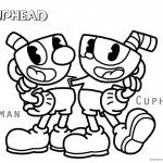 Cuphead Coloring Pages Cuphead and Mugman