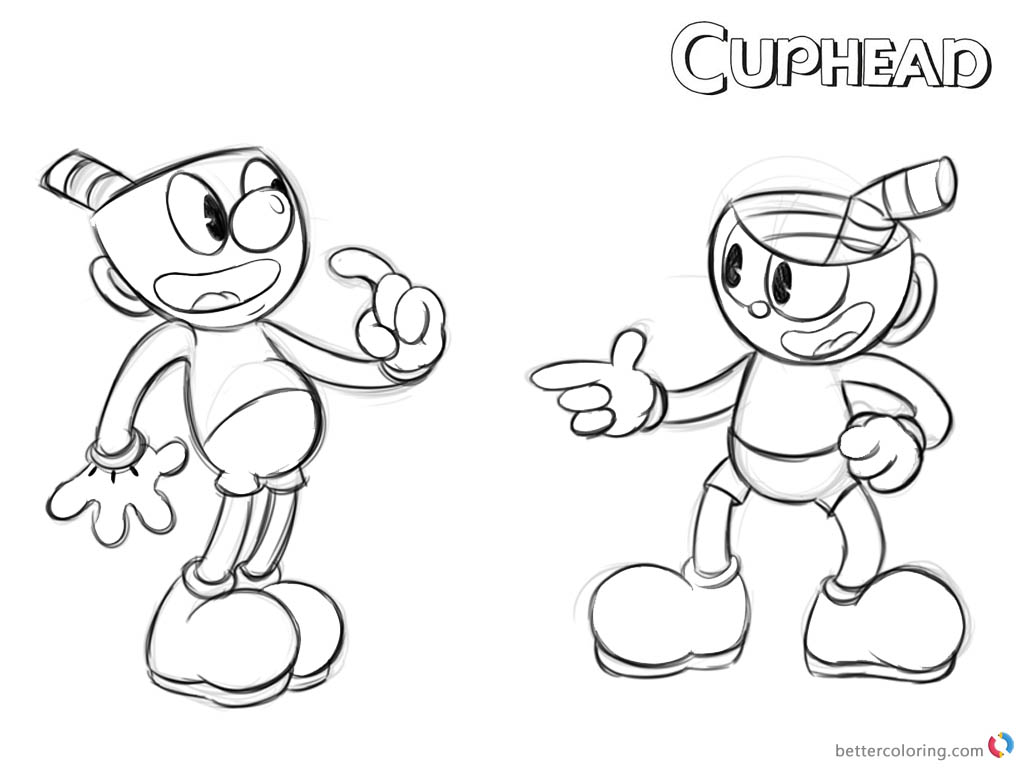 Printable Cuphead And Mugman Coloring Pages