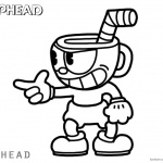 Cuphead Coloring Pages Cuphead say something