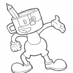 Cuphead Coloring Pages Dont deal with devil