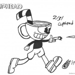 Cuphead Coloring Pages Inktober Cuphead shooting