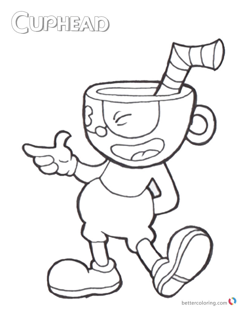 Cuphead Coloring Pages in dont deal with devil printable